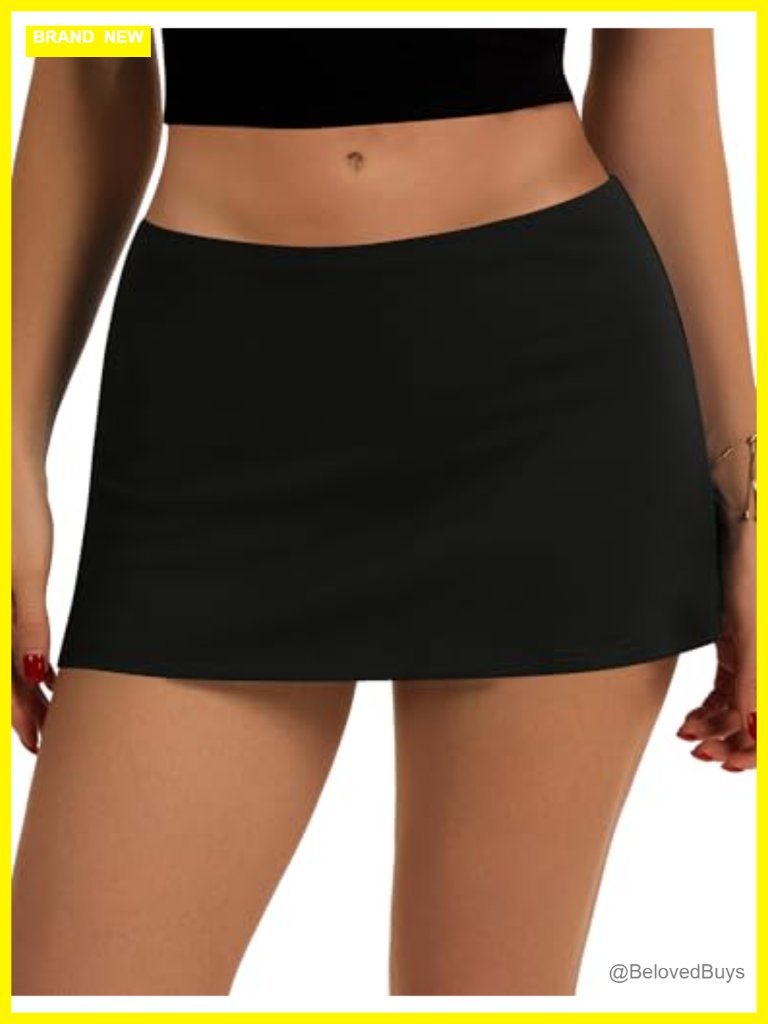 Low Waist Micro Mini Skort With Built-In Shorts And Pockets
